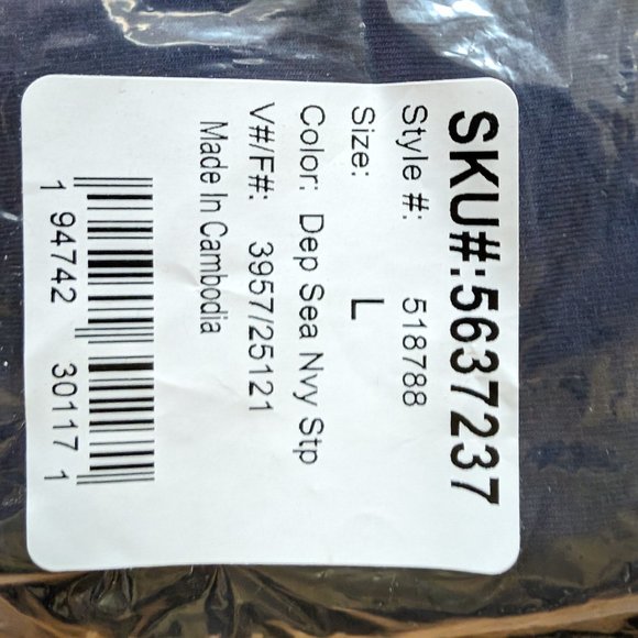 Land's End Navy Stripe Pajama Set NWT - Picture 3 of 3